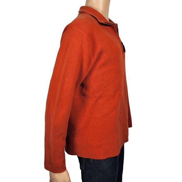 Banana Republic Men's 100% Cotton Orange 1/4 Zip Pullover Knit Sweater Size XL - Picture 5 of 11